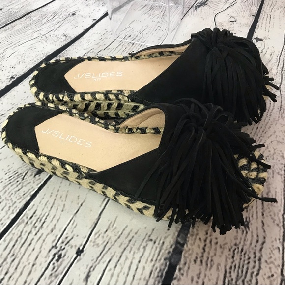 J-Slides Suede Leather Tassel Sandals - Picture 3 of 7